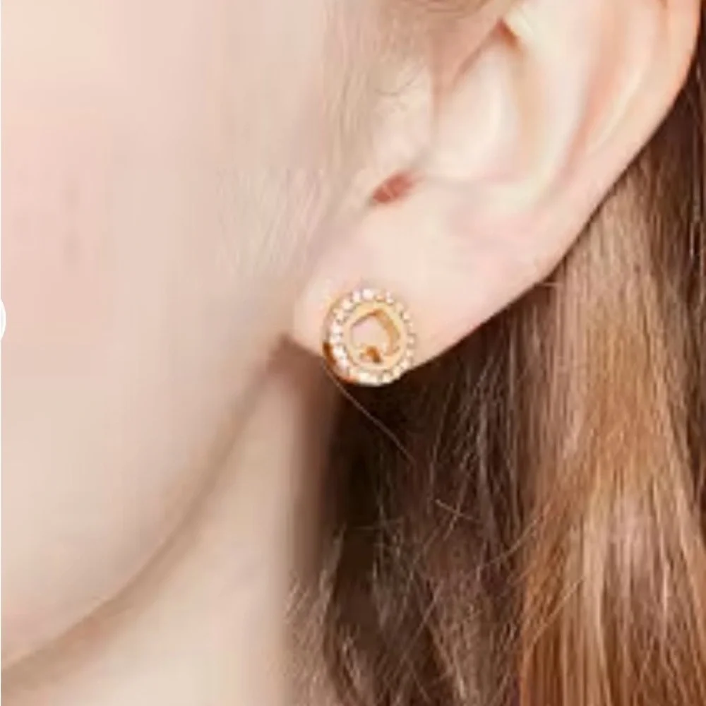 Kate Spade Spot the Spade Pave Halo Spade Stud Earrings